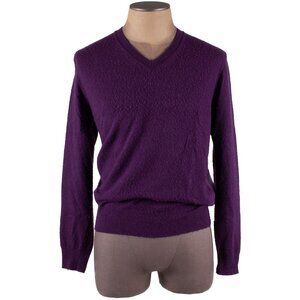 MARC JACOBS purple wool cashmere blend v-neck sweater
